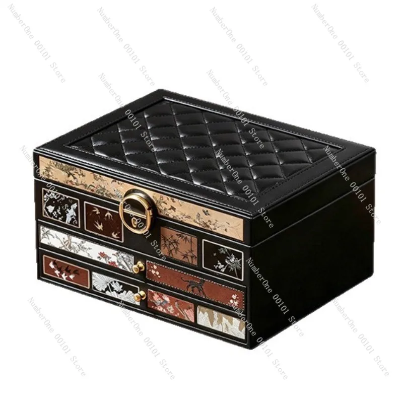 Elegant Luxury Jewelry Storage Box Drawer Style Large Capacity Ring Earrings Stud Organizer Case Premium Delicate Accessories