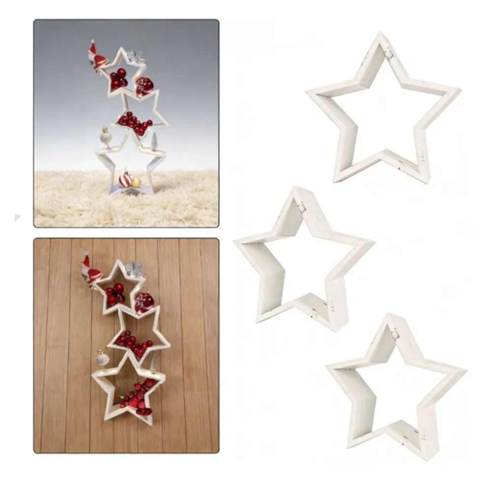 

Festive Gatherings Large Size 12.2*11.6 Inches Wooden Star Ornaments Star Decoration Thoughtful Present Three Size Combinations