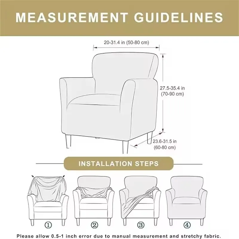 1Seater All-inclusive Relax Armchair Covers Single Sofa Protector Elastic Club Sofa Slipcovers
