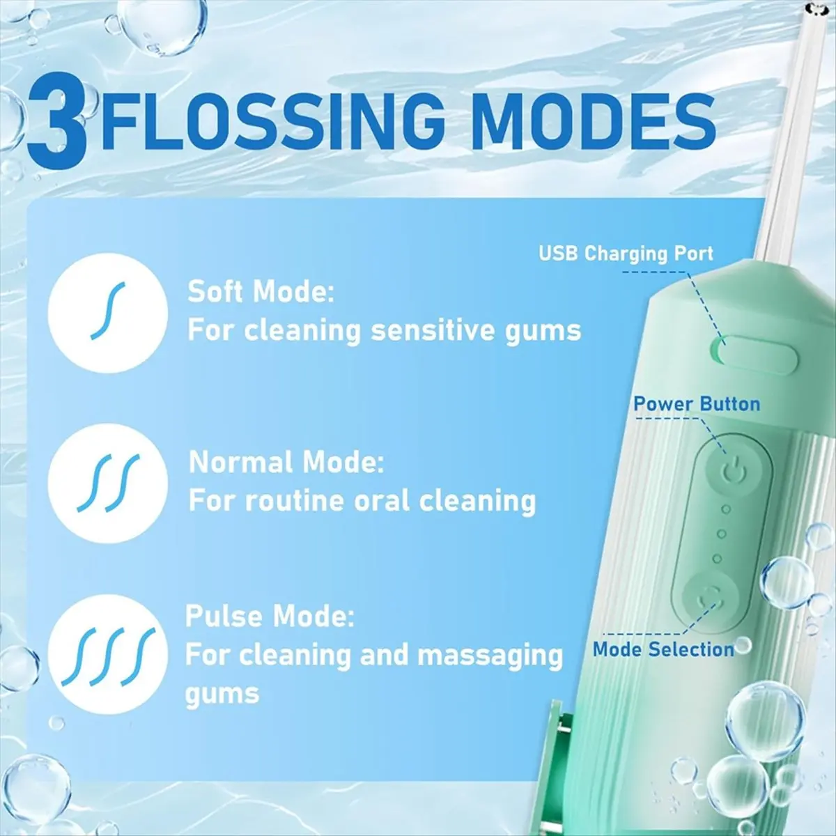[NEW] Portable for Teeth Travel Mini Small Compact Electric Oral Irrigator Dental Flossing Green