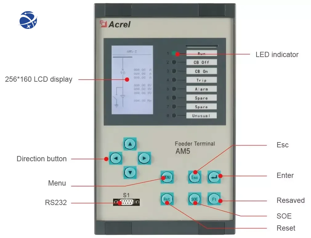 AM5 Medium-voltage Protection Relay With Over current Idmt Earth Fault Overload RS485