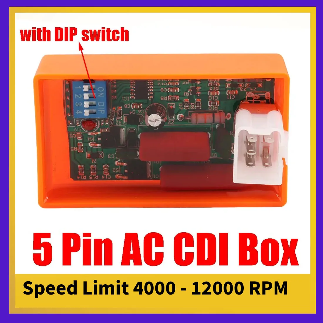 

POP100 Motorcycle CDI with DIP Switch EX5 CDI YX140 competitive racing YX160 BIZ100 AC 5PIN Speed limit 4000-12000 WAVE100 JET50