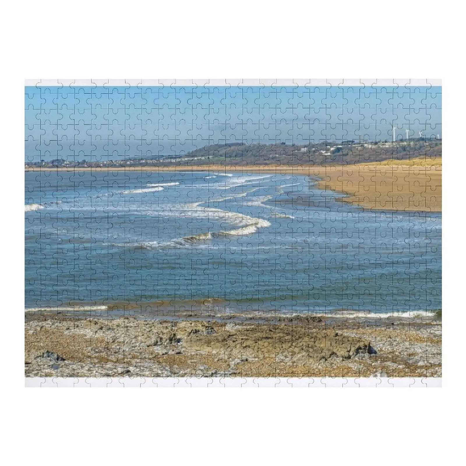 

River Ogmore Estuary Ogmore by Sea Wales Jigsaw Puzzle With Personalized Photo Wooden Adults Puzzle