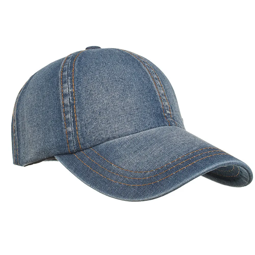 Vintage Washed Cotton Denim Baseball Cap Men Women Adjustable Trucker Style Sport Summer Sun Hats Outdoor Golf Fishing Hats