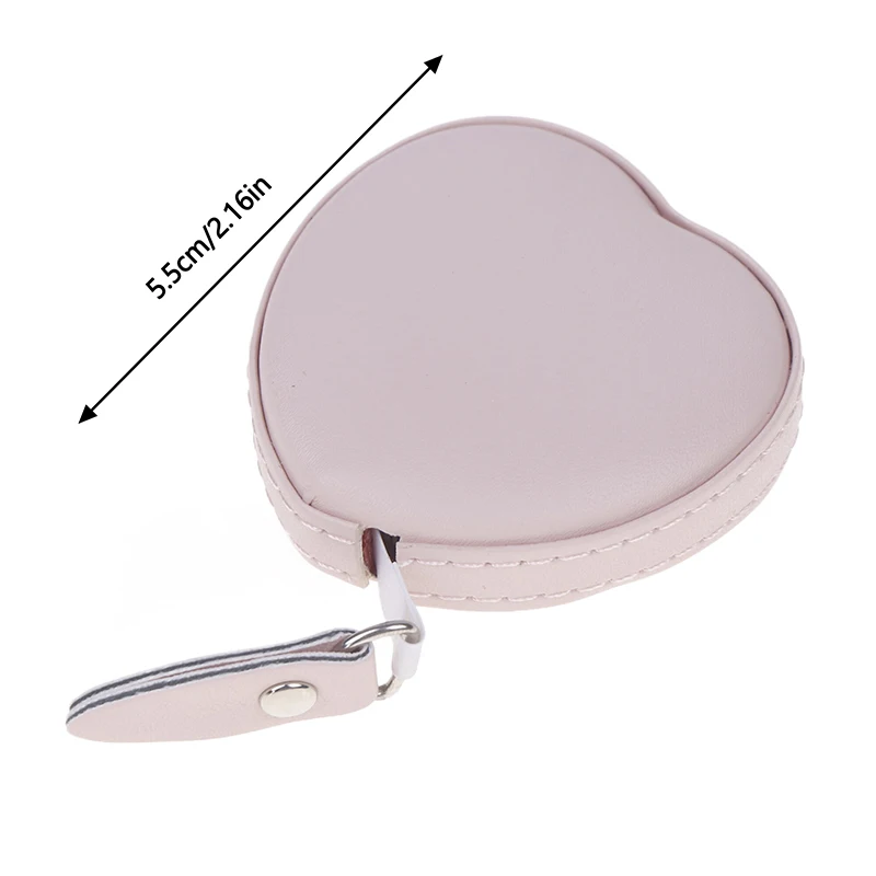 1.5m Cute Heart Shape Tape Measure Portable Flexible Ruler Soft Leather Wear Resistant Mini Ruler