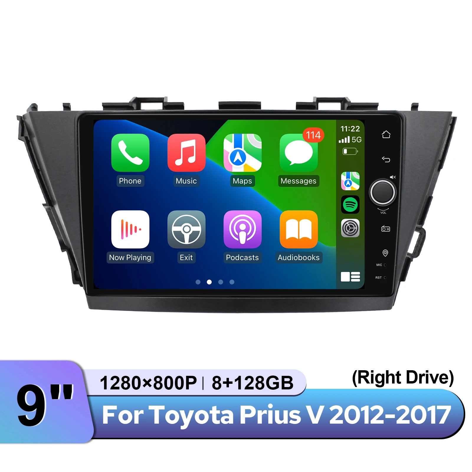 

Обновленная 9-дюймовая Android-магнитола для Toyota Prius V 2012-2017 (правый руль) с CarPlay и Android Auto, мультимедийный плеер Plug&Play
