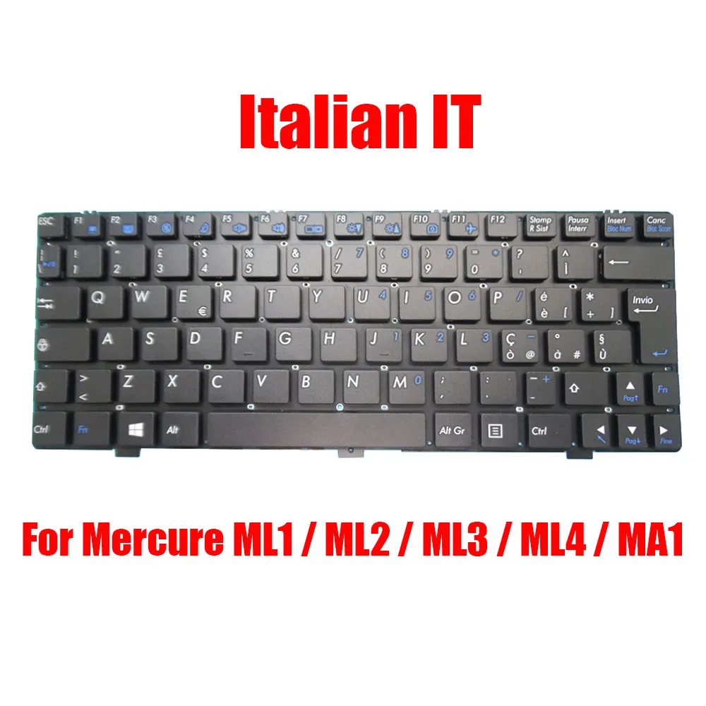 Italian IT Laptop Keyboard For LDLC For Mercure ML1 ML2 ML3 ML4 MA1 ML1-C1-2-S ML2-C1-2-H1 ML3-4-S1 ML4-4-S1 MA1-2-S Black New