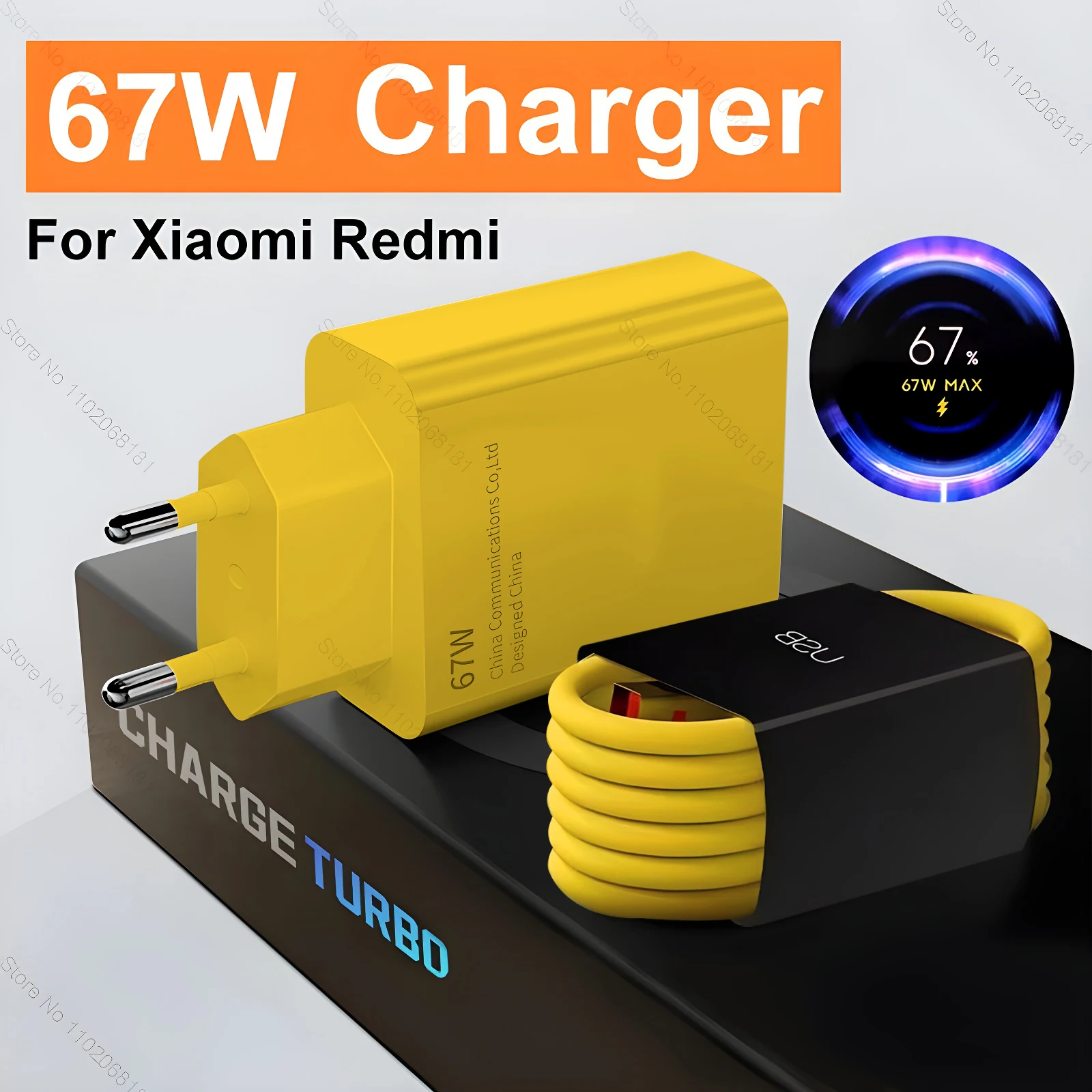 67W Max USB Charger For Xiaomi Mi 14 13 12 11 Ultra Lite Super Fast Charging Redmi Note 13 12 Turbo Poco F5 X5 Pro Type C Cable