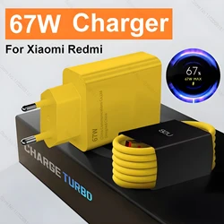 67W Max USB Charger For Xiaomi Mi 14 13 12 11 Ultra Lite Super Fast Charging Redmi Note 13 12 Turbo Poco F5 X5 Pro Type C Cable