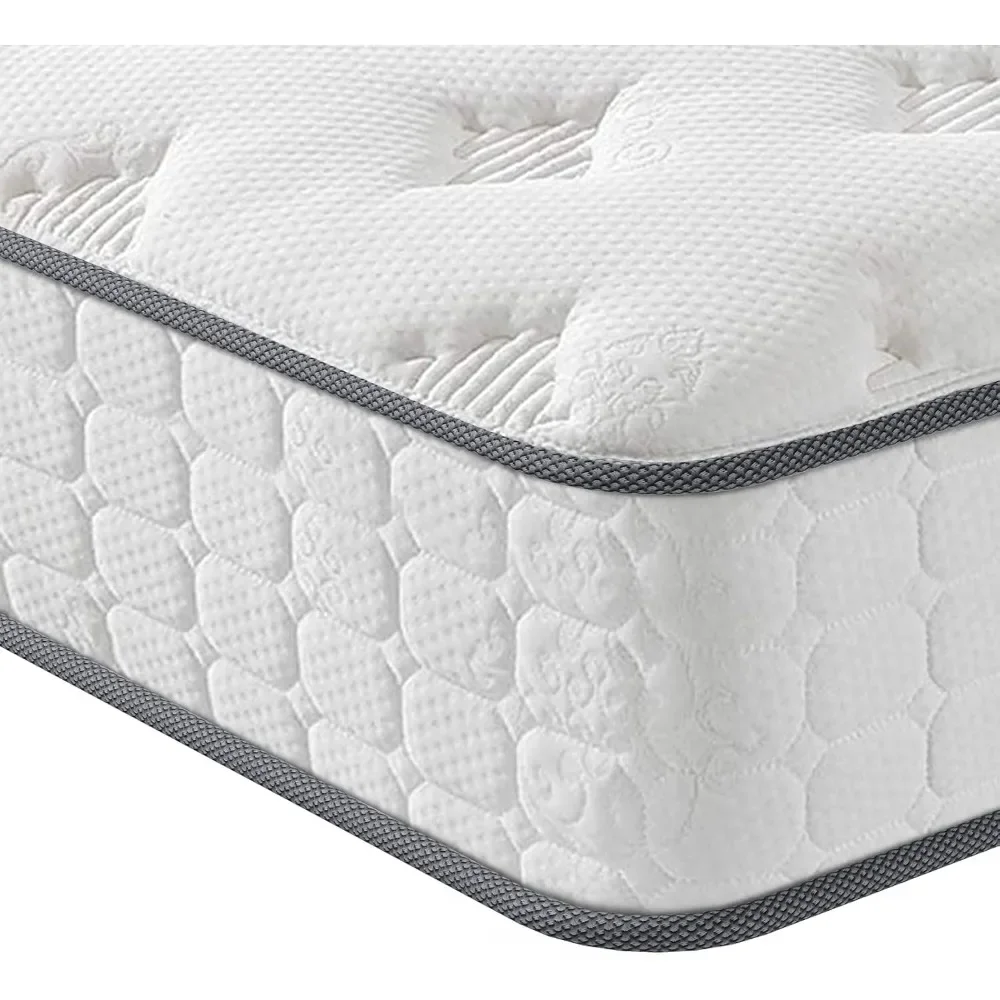 Twin Mattress, 10 Inch Twin Size Hybrid Mattress in a Box, Twin Bed Innerspring Mattress|