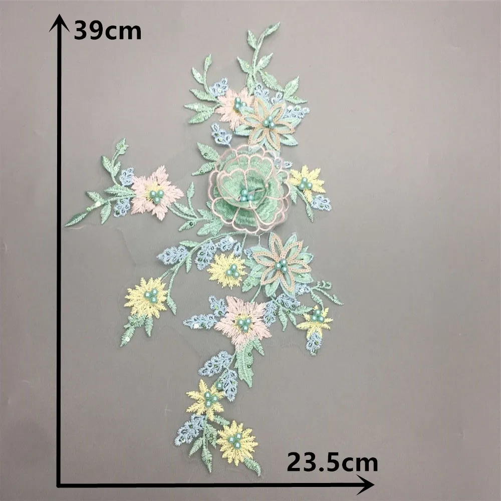 High Quality ABS Pearl Flower Sequin Lace Collar DIY Embroidery Lace Fabric Decoration Sewing Dress Clothing Accessories