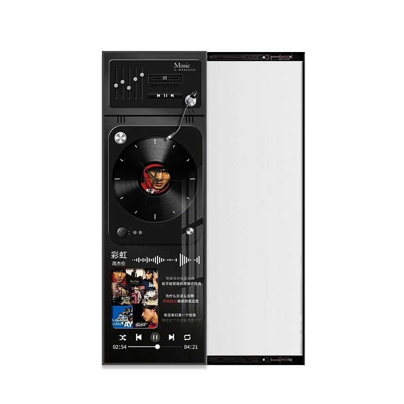 

Vinyl record hidden full-length mirror decorative painting open dressing mirror push-pull can close