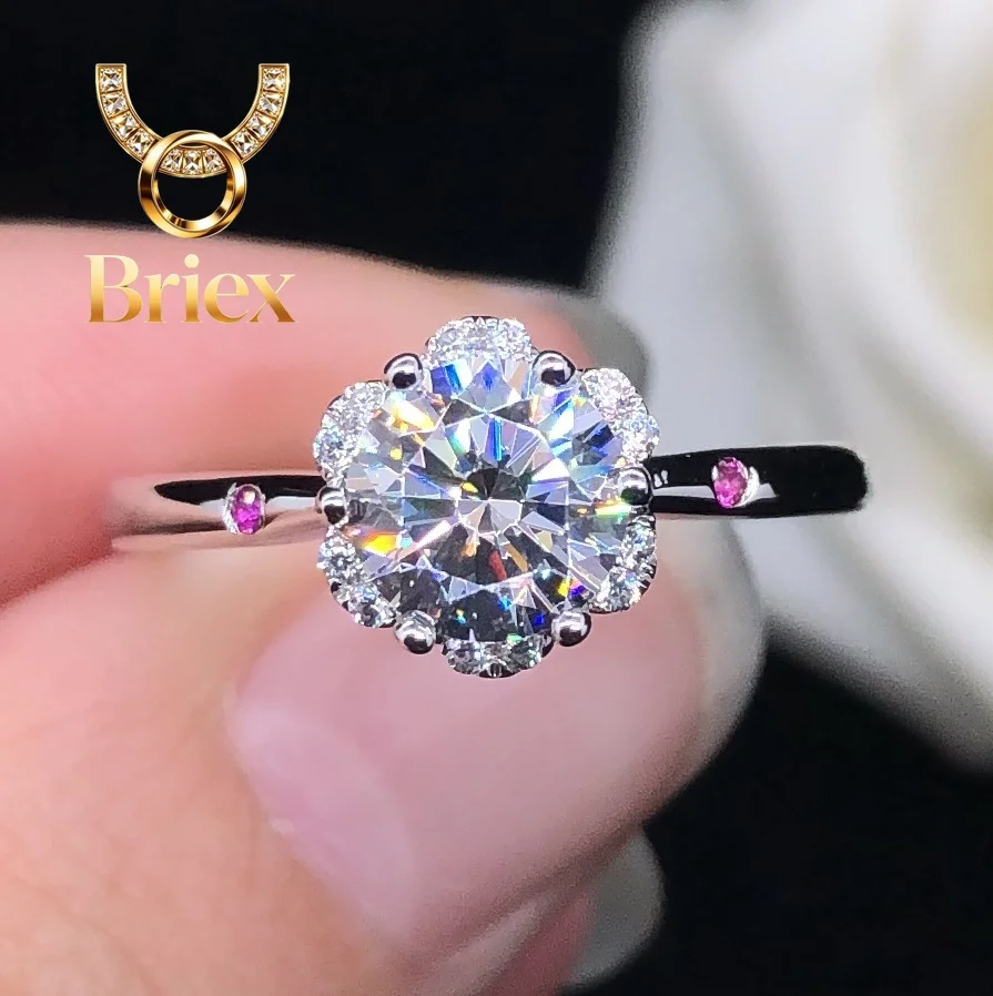 

Briex Jewelry Arrows & Hearts 0.5-2.0CtW D Color Moissanite Engagement Ring AU585 14K White Gold Diamond Ring Quality Guarantee