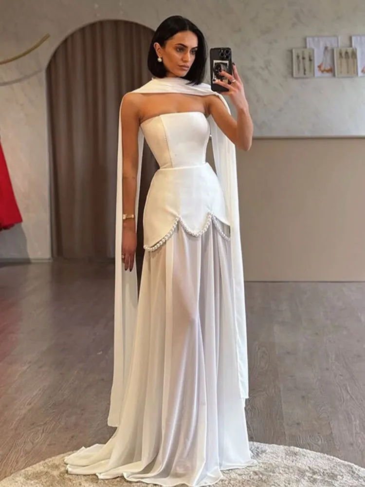 Sukienka damska letnia, prosta, bez ramiączek, z siateczkowymi wstawkami, długa, na wesele, elegancka, seksowna, na bankiet, bez rękawów.