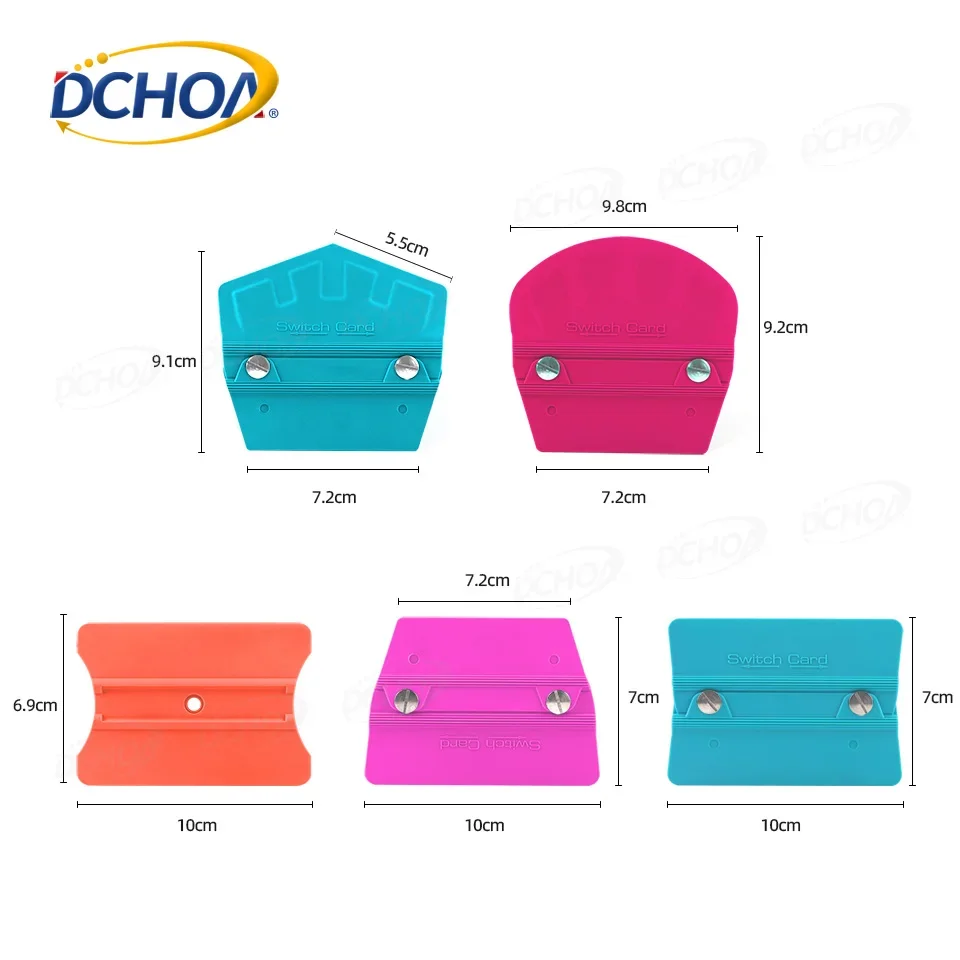 DCHOA Multi Shape Switch Card Set with Buffer Pads Vinyl Wrap Window Tint Film Edge Tucking Installation Auxiliary Tools