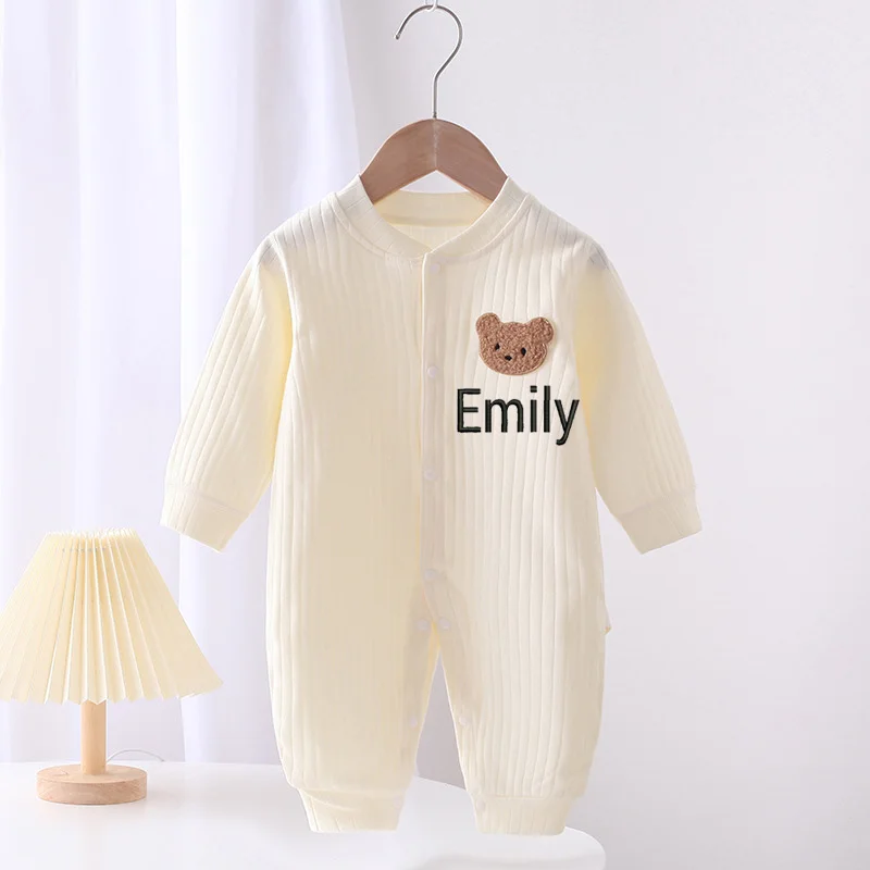 Customized Baby Clothes Long Sleeved Pure Cotton Autumn And Winter Cotton Newborn Boys And Girls One-piece Clothes