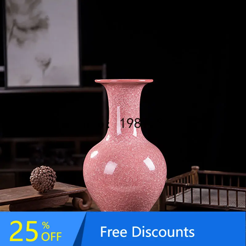 

CZ Jingdezhen Ice Crack Vase Antique Official Kiln Vase Modern Home Decoration Living Room TV Cabinet Ornament