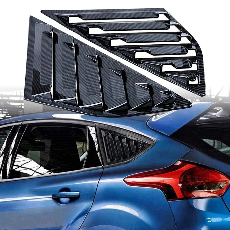 Rear Window Triangular Carbon Fiber For Ford Focus ST R-S 2012-2018 Window Blinds Triangular Window Protection Cover Car Accesso