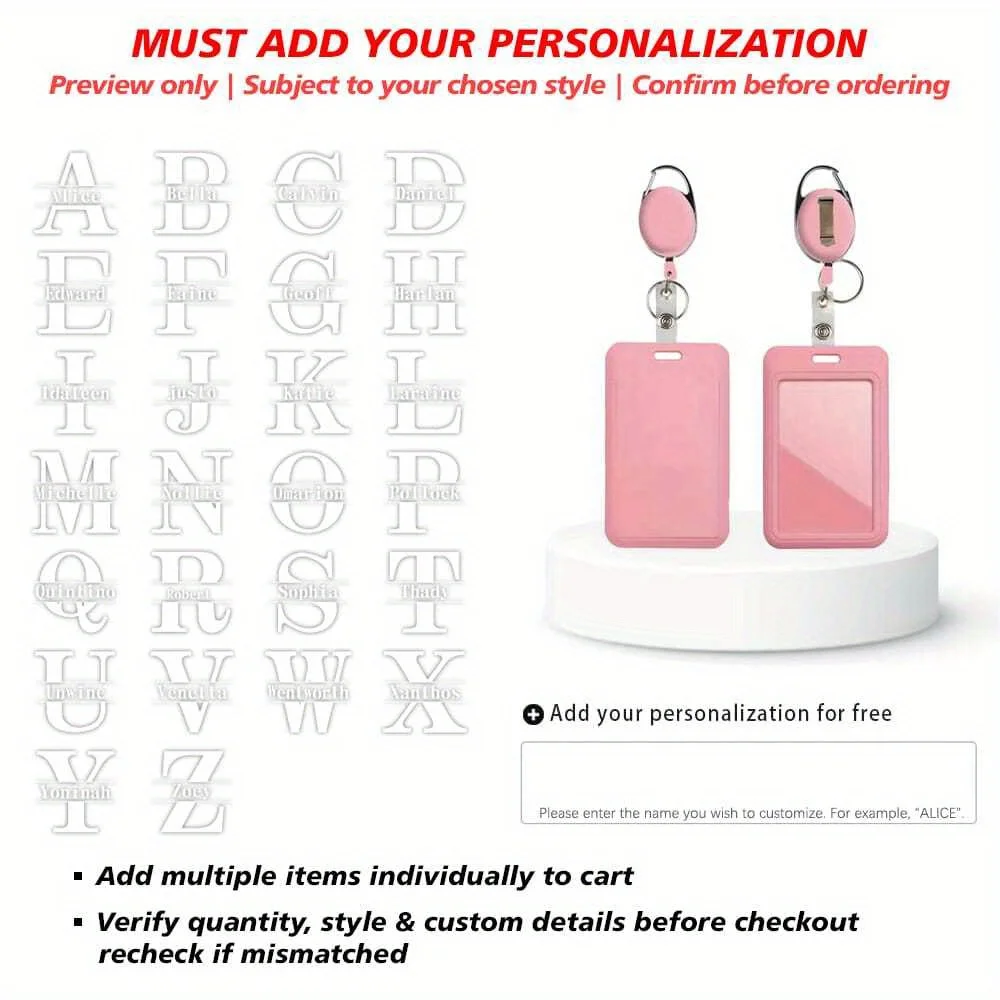 غطاء حماية لبطاقة الموظف باسم مخصص مع مشبك سلسلة مفاتيح غطاء حامل بطاقة الاسم متين وقابل للتمديد