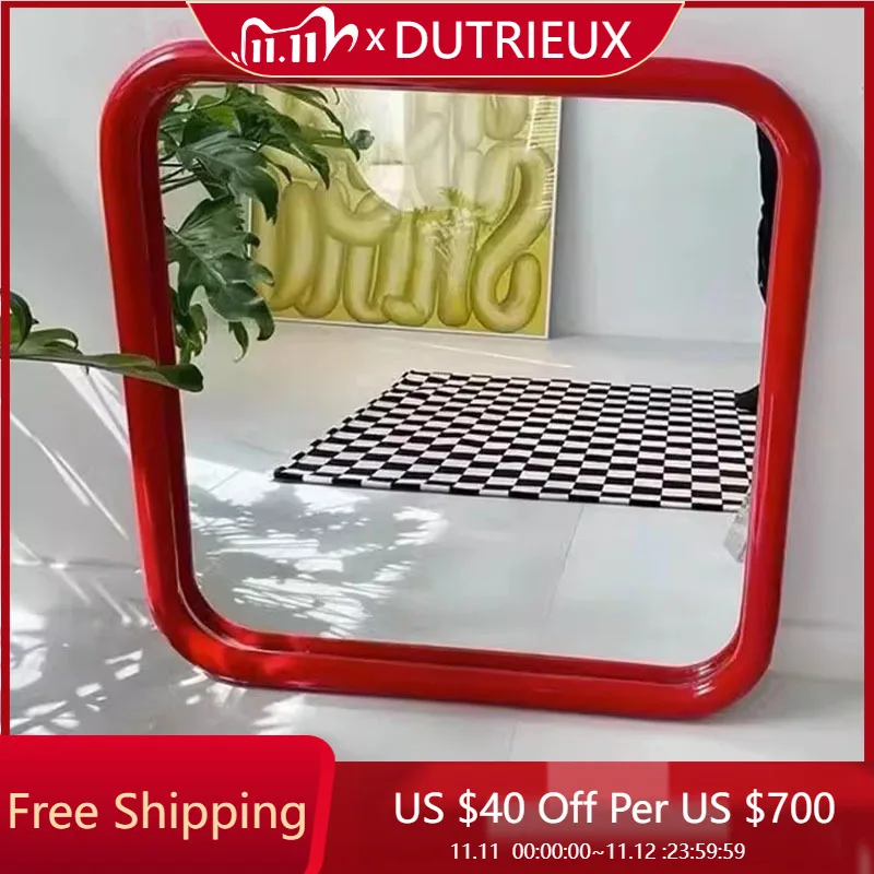 

Cheap Save Space Mirror Small Interior Chinese Style Fashion Creative Square Decoration Mirror Simple Spiegels Home Furniture