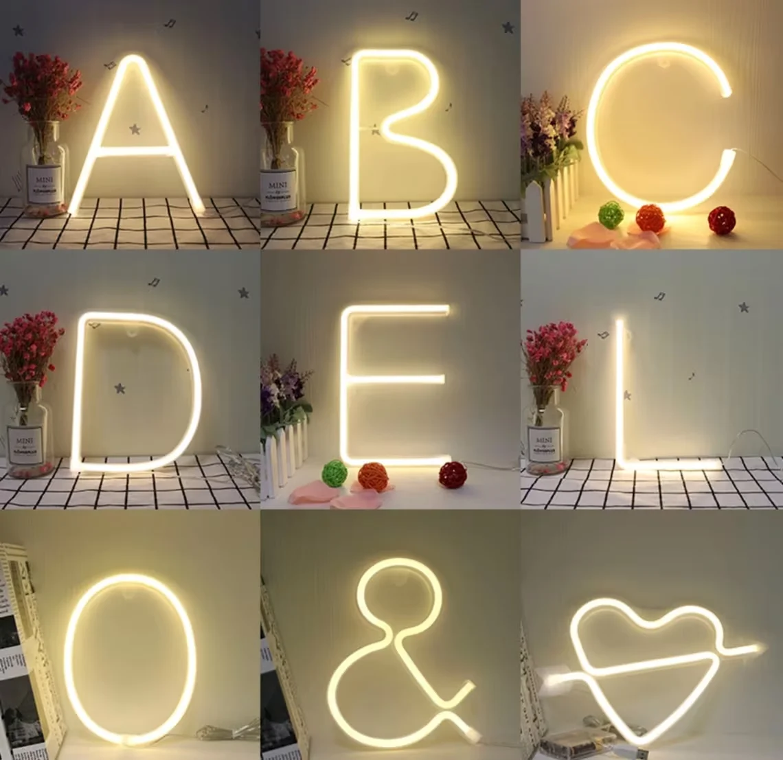 

Custom LED Alphabets Numbers Letters Neon Kids Room Wall Decor Home Decor Light Neon Letters Numbers