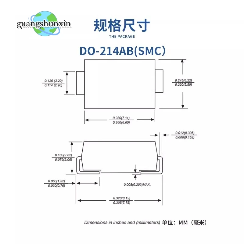 50pcs/lot Fast Recovery Diode US3B US3D US3G US3J US3K US3M US5A US5D US5G US5J US5M UF3D UF3G UF3J UF3M SMC DO-214AB