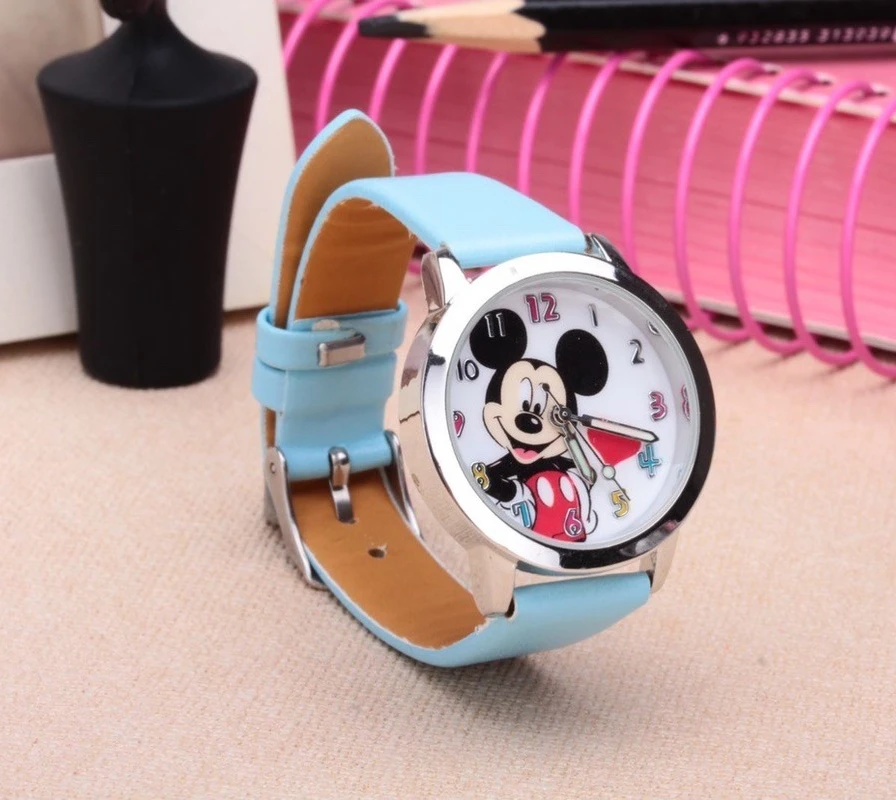 Disney Mickey Minnie Children\'s Watch Boys Girls Pointer Luminous Digital Quartz Movement Pin Buckle Strap Cartoon kids Watches