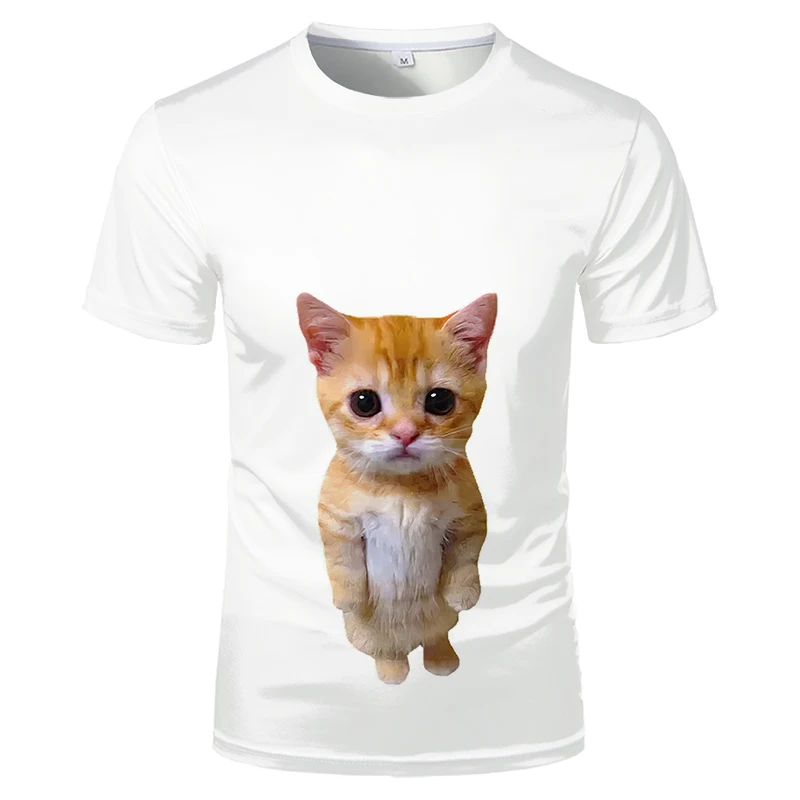 2024 New Cat Graphic 3D Printed T-Shirts Summer Fashion Casual Man Short Sleeve T Shirt Outdoors Street Style Trend Sports Tops image 3