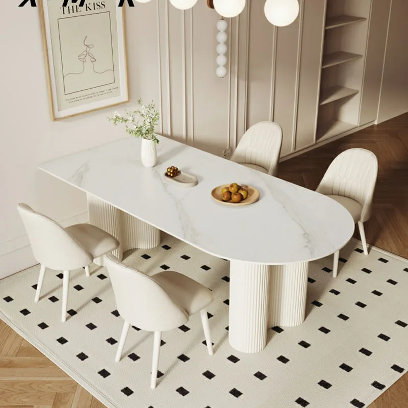 Nordic White Modern Dining Table Kitchen Chairs Luxury Design Side Dining Table Restaurant Nordic Tavolo Pranzo Home Furniture