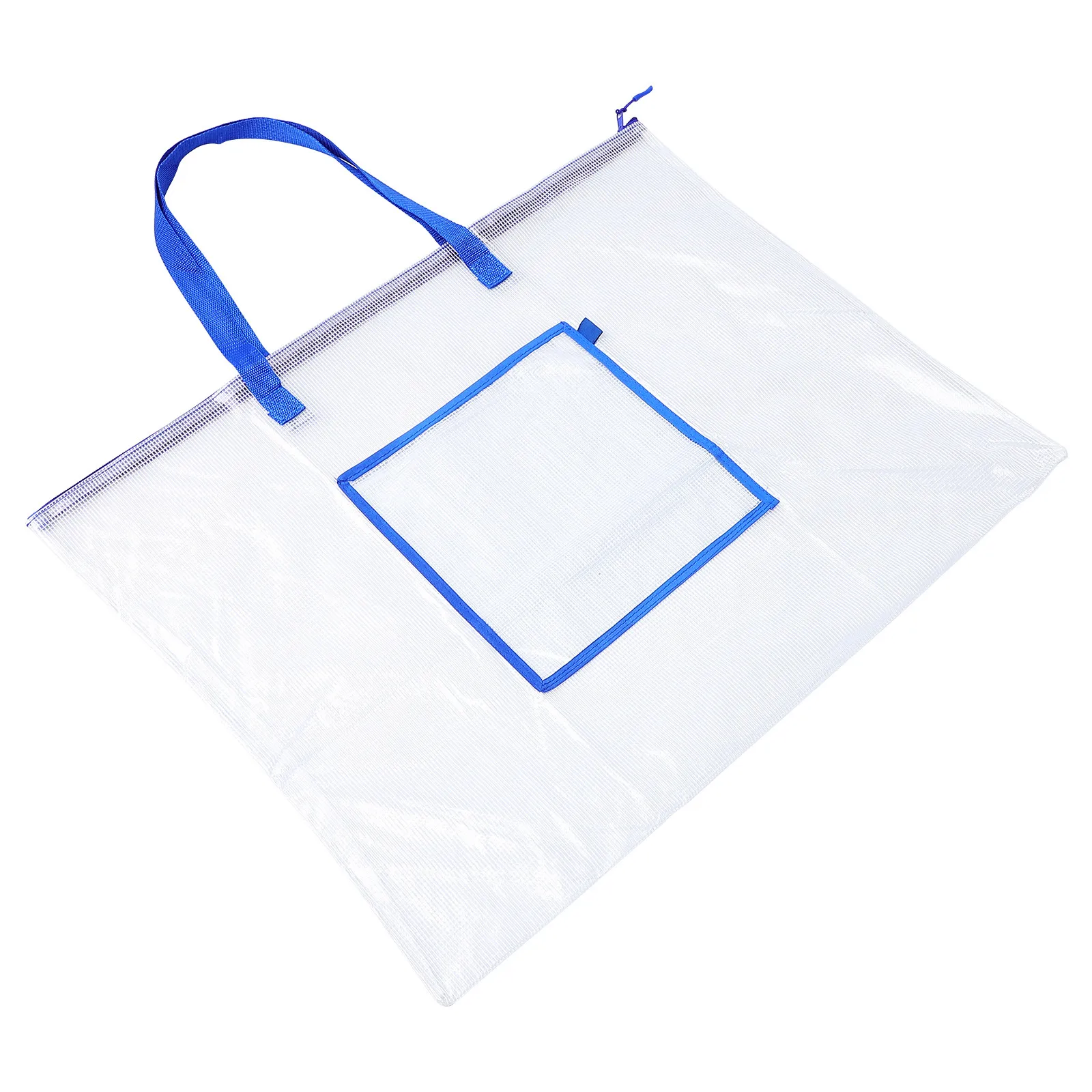 Waterproof Clear Art Portfolio Bag Large Poster Board Organizer Made of Premium PVC with Heavy Duty Zipper and Ergonomic