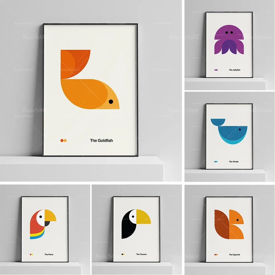 

Animals - Nursery Poster Print Decoration, Geometric Print Decoration Poster