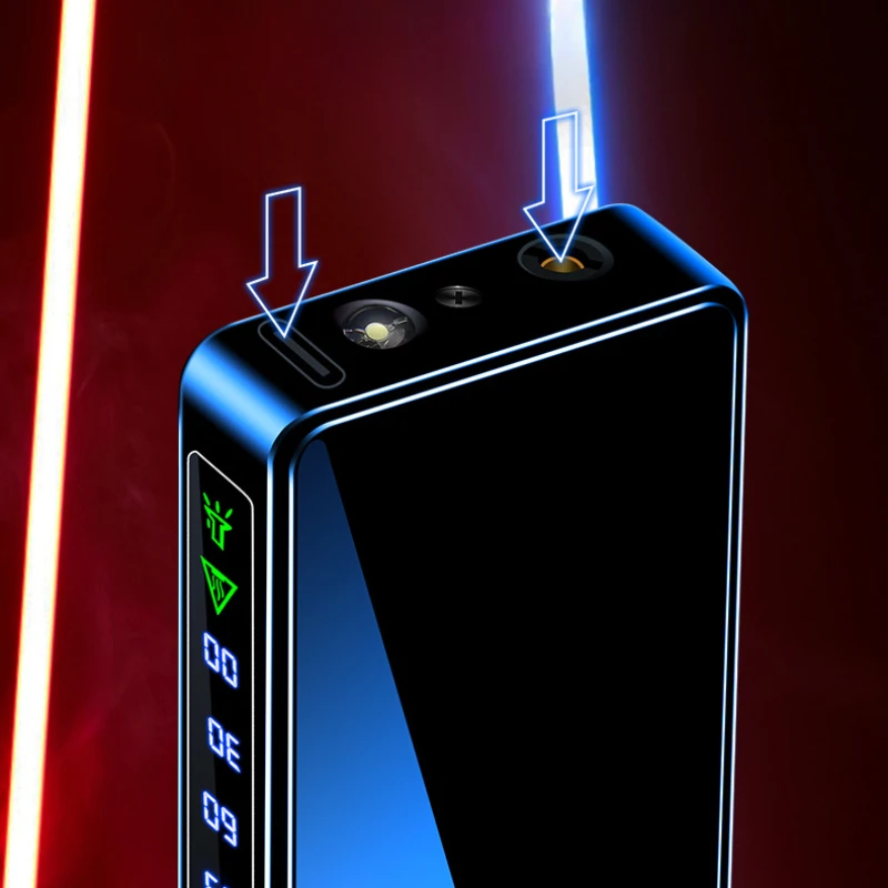 New 2024 Metal USB Windproof Lighter Torch Jet Dual Plasma Arc Lighter Gas Electric Butane Rechargeable Pipe Cigar Lighter