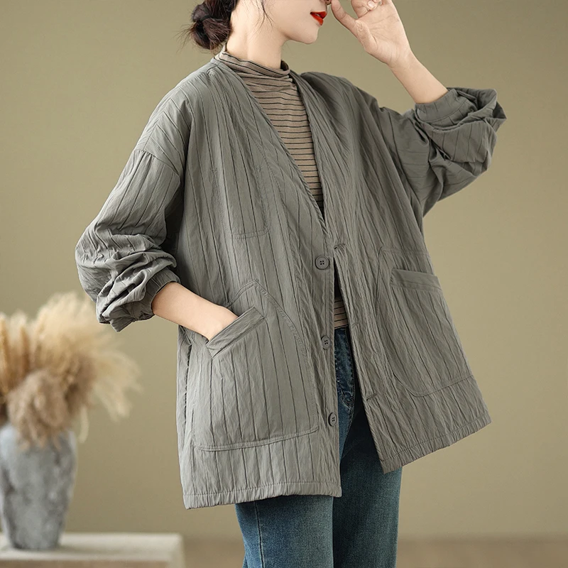 

Ele Long Sve Casual V-Ne Oversized Jaet Autumn Faion Открытый кардиган из полиэфирного волокна для женщин больших размеров