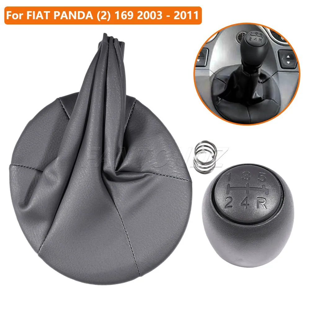 Gear Shift Knob Lever Shifter Gaiter Boot Cover Collar For FIAT PANDA (2) 169 2003 - 2011 5 Speed Gear Lever Knob Gaiter Kit