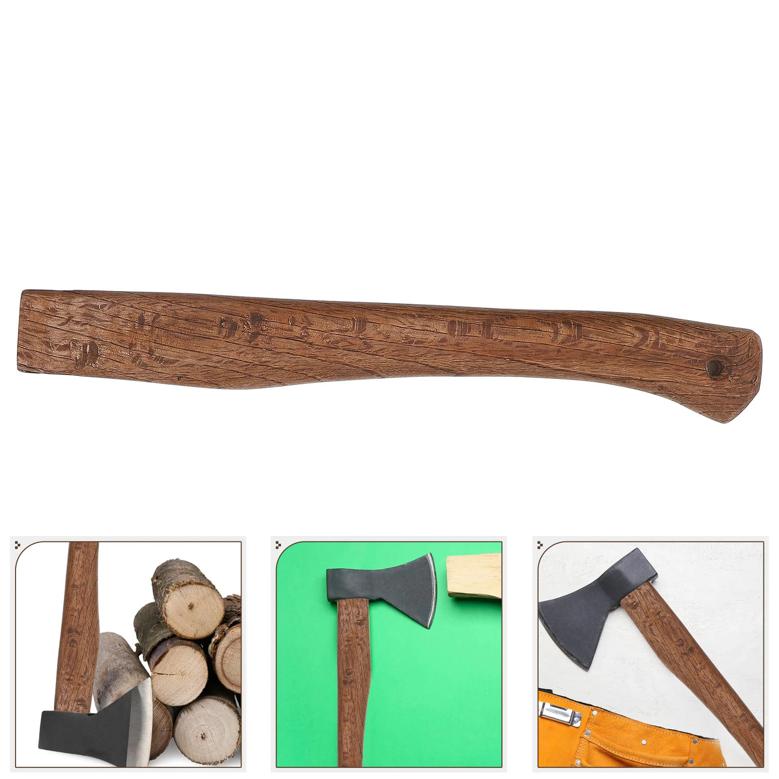 

Q Acutissima Wood Axe 27cm Ergonomic Tiger Head Handle Durable Hardwood Perfect Woodworking Replacement Hatchet Handle Wooden