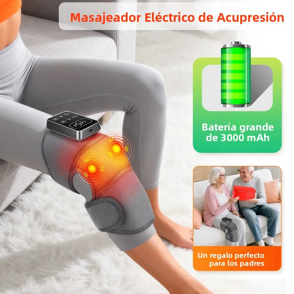 Masajeador Eléctrico Inteligente 3 en 1 con Vibración y Calor para Rodilla, Hombro y Codo, Compresa Caliente, Soporte Térmico para Articulaciones, Relajación Muscular