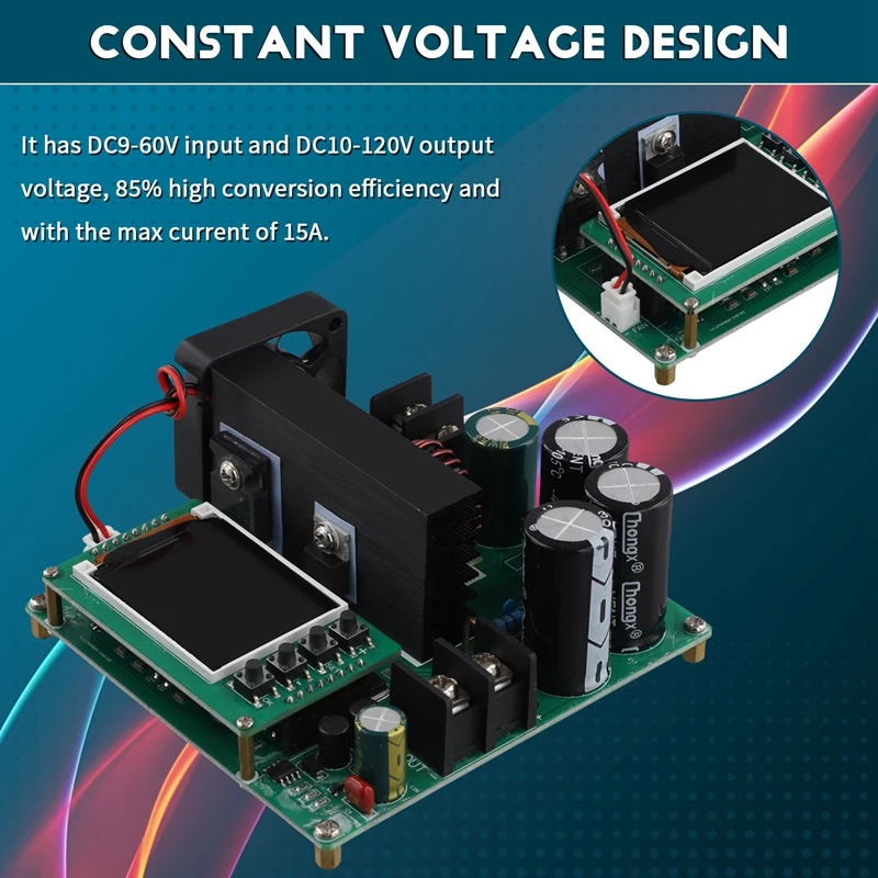 900W Boost Converter Current Constant Voltage Module DC9-60V Input DC10-120V Output Voltage Transformer Regulator