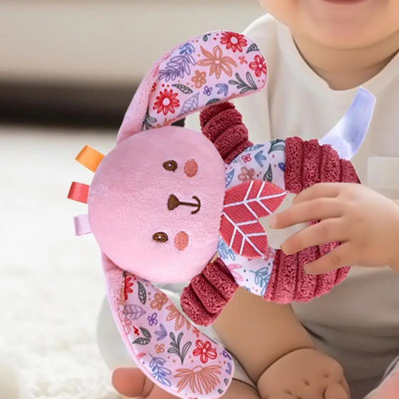 Plush Rattles สําหรับทารกน่ารักตุ๊กตาสัตว์ของเล่นกระต่ายช้าง Rattles นุ่มแหวน Rattle Sensory ของเล่น Plush Rattle Shaker สีชมพู