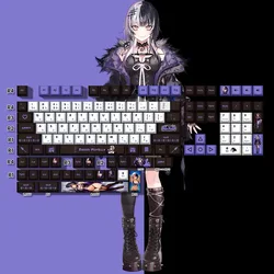 Cute Anime Shiori Novella Keycaps Hololive Vtuber Key Cover PBT DYE Sublimation Cherry MX Switch Keycap for Mechanical Keyboard