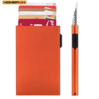 HOMEFISH Portable Metal Card Holder, Slim Mini Wallet, Simple Coin Purse for Men and Women 2