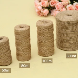 Corda de juta Vintage natural para costura, corda corda barbante, fita de serapilheira, artesanato, DIY, cânhamo, decoração do casamento, 50 m, 80 m, 100m 10 principais vendas absorvente cânhamo - №6