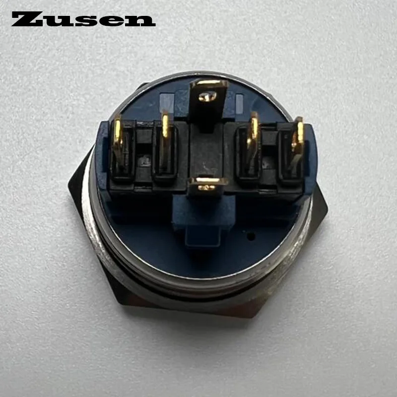 Zusen 22mm Ring Led Illuminated Stainless Steel Push Button Switch 1NO1NC IP65 6V 12V 24V 220V