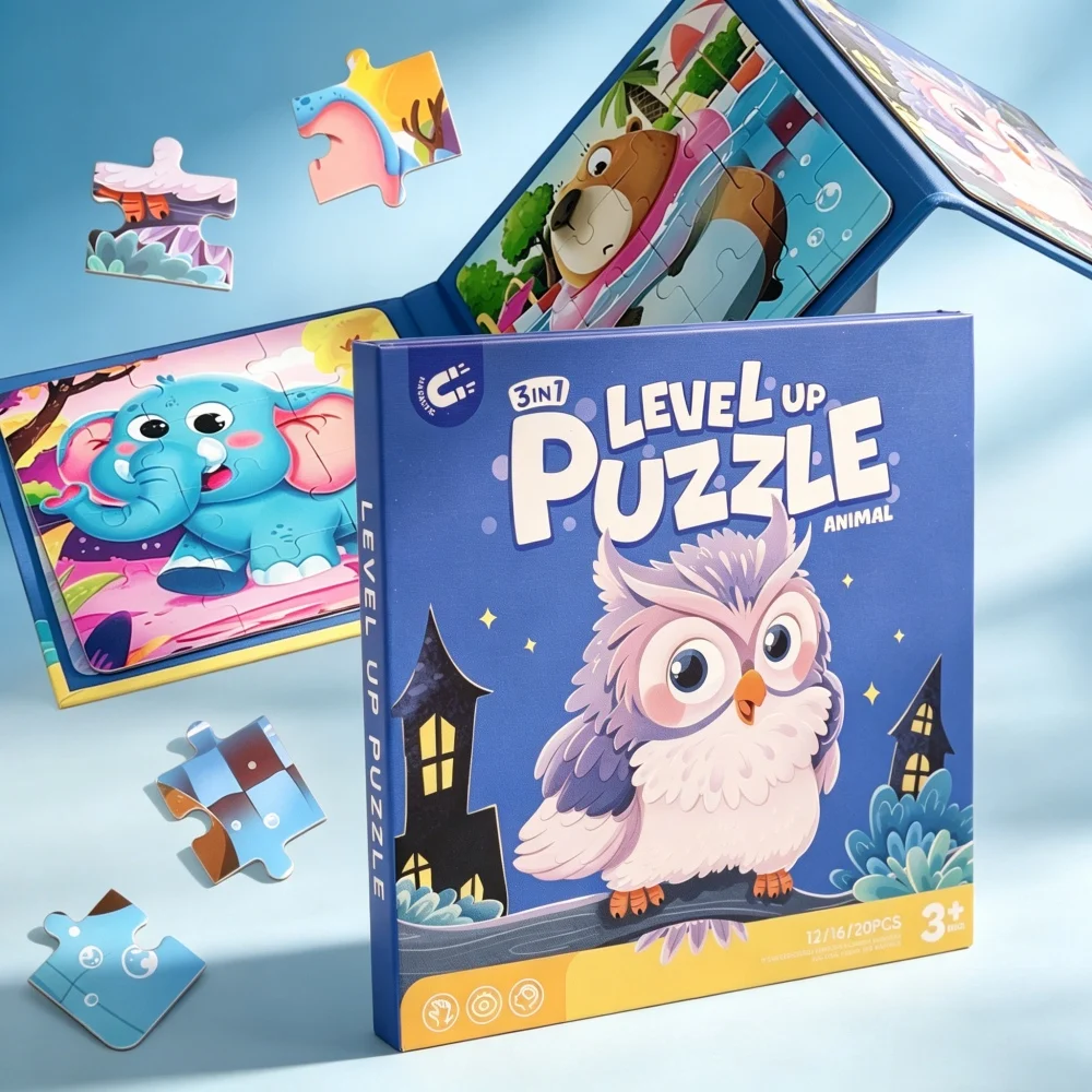 Children's Portable Magnetic Puzzle Book, Animal Capybara-Themed Logical Thinking Game, Steam Educational Brain Development Sensory Toy, Quiet Time Road Trip, Gift for Boys and Girls over 3 Years Old