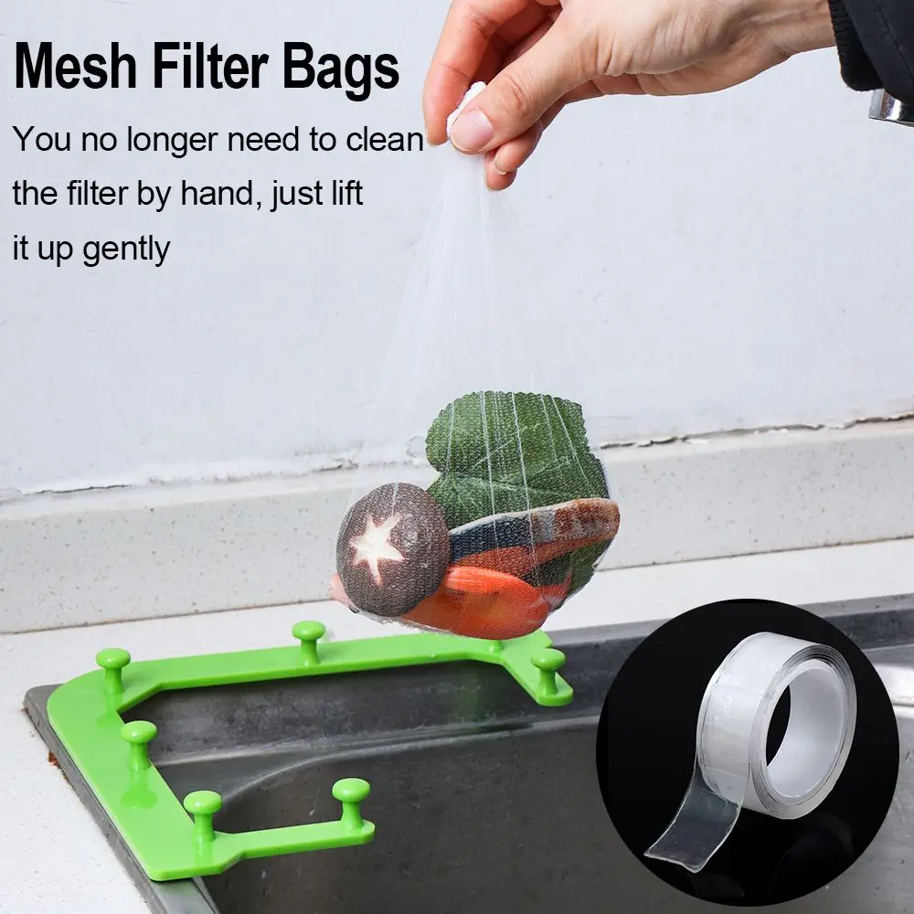 Mesh Filter Bags Triangle Sink Strainer Bag Leftovers Waste Hanging Triangle Tri-Holder Corner Filter New Kitchen Sink Clean