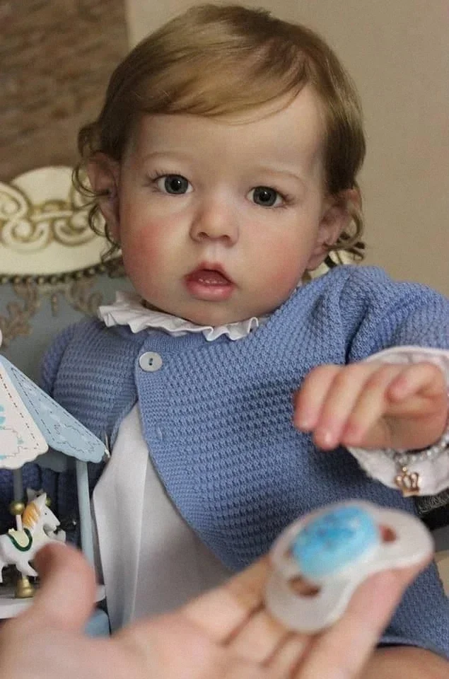 30Inches Reborn Doll Kits Liam Lifelike Real Touch Cloth Body Unpainted Unfinished Parts DIY Blank Doll Kit view 2