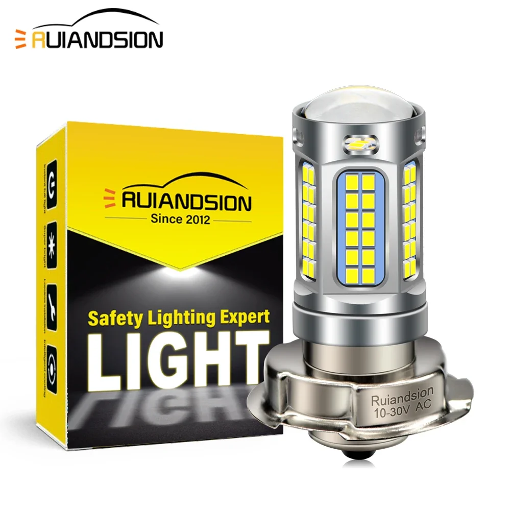 

Ruiandsion 2Pcs P26S Upgrade LED Headlight Bulb S3 AC10-30V Wide Voltage Universal For Honda Scooter Moped Motorcycle Fog Light