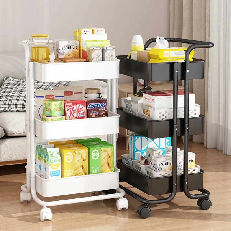 Basket Trolley Cart Kitchen Island Food Truck Storage Kitchen Island Partitions Organization Muebles De Cocina House Furniture