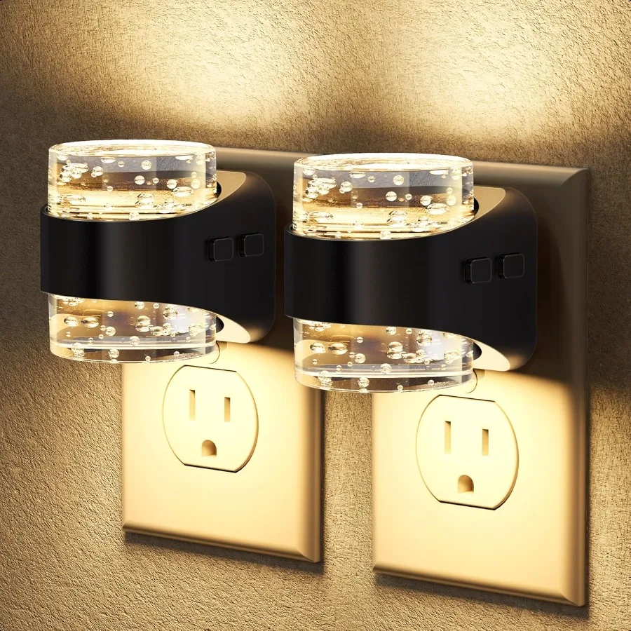 

LED Night Light Plug into Wall[2 Pack] Dimmable Night Light with Bubble Design 3000K 4000K 5000K 3 Brightn Levels for Baby ry H