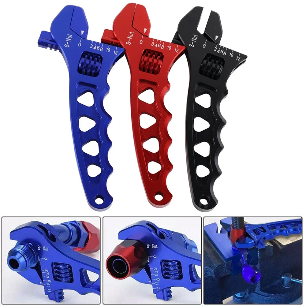 

Blue Red Black Adjustable AN 3 4 6 8 10 12 Aluminum WRENCH HOSE Fitting Tool Aluminum Spanner AN3-AN12 Hose Fitting