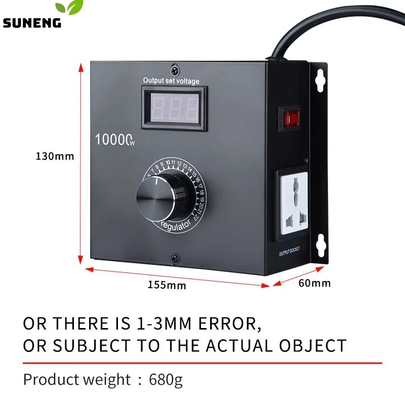 Imagem -05 - Regulador de Tensão Velocidade Temperatura Luz Dimmer Ajustável Compacto Variável Controlador ac 220v 10000w